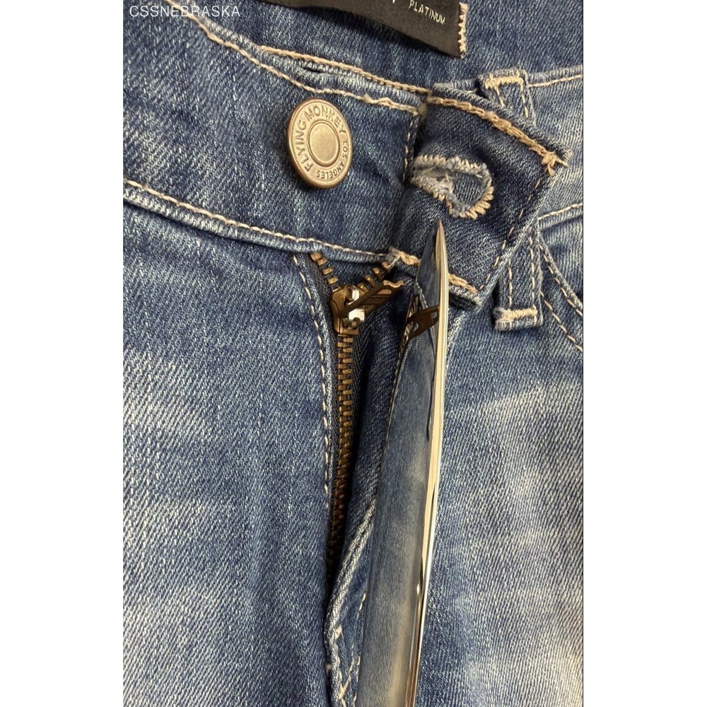 Flying Monkey Blue womens skinny bootcut wide-leg designs. - Size 25 - Picture 8 of 11